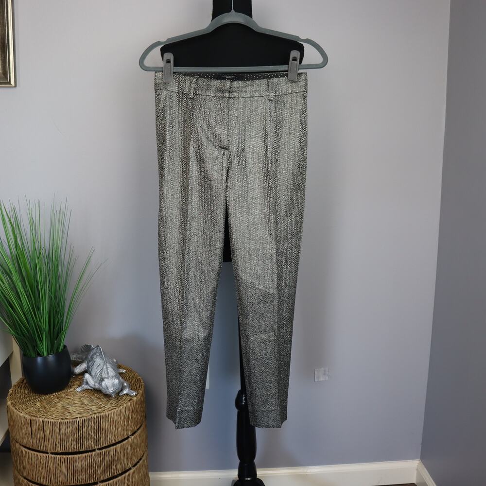 Max Mara Cigarette pants, silver/gold shimmer lined,‎ size 6